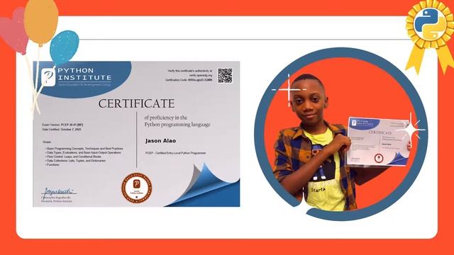 Congratulations Jason: Python Certified Entry Exam PCEP 30-01