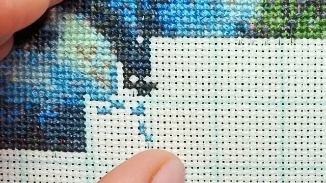 Процесс вышивки крестом?//cross-stitch