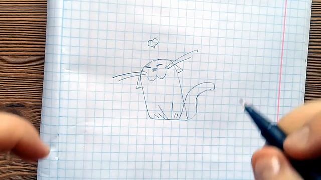 Рисунки по клеткам. Влюблённый котик. смотреть онлайн