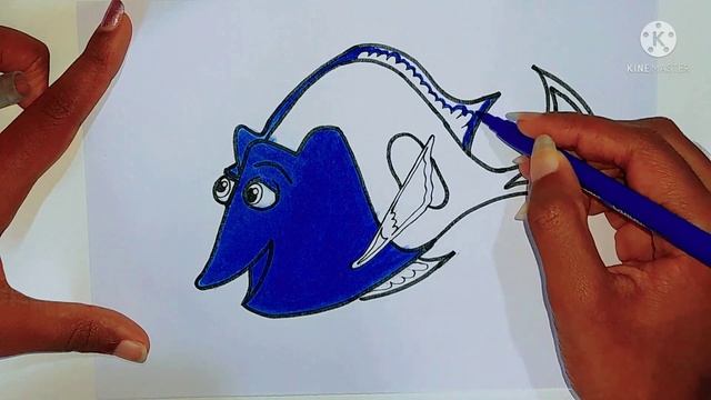 Easy Drawing || Dory || Colouring || step by step || for beginners || Cartoon Art смотреть онлайн
