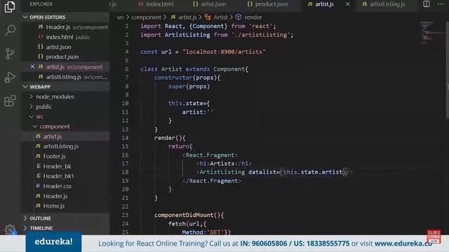 How to call RESTful API in React | React.js Rest API Tutorial | React.js | Edureka