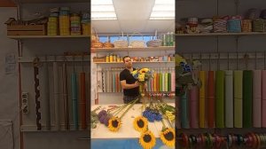 букет из подсолнухов?быстрая сборка за 3 мин?