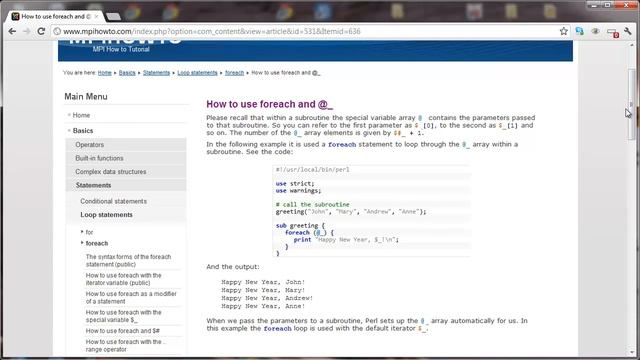 Perl Tutorial - How to use foreach and @_ смотреть онлайн