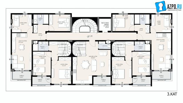 Инвестиционный проект квартиры от 109000 €. Недвижимость в Турции от AZPO. смотреть онлайн