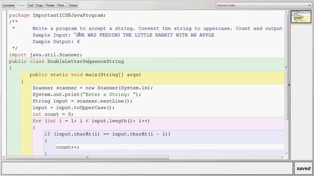 Double Letter Sequence Program in String Using java смотреть онлайн