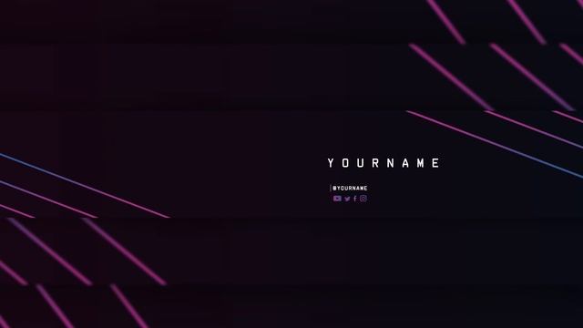 Free Photoshop Youtube Banner Template | Clean 2D Style Neon Stripes Banner Design смотреть онлайн