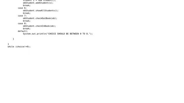 Code Review: A student library program in Java