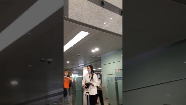 Beautiful Asian tall girl in Chengdu airport in China