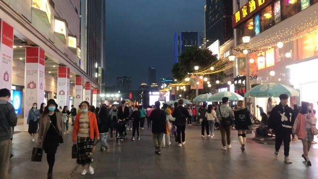 [4K]China walk tour | Night Walk in Chunxi Road Chengdu | Real china city смотреть онлайн