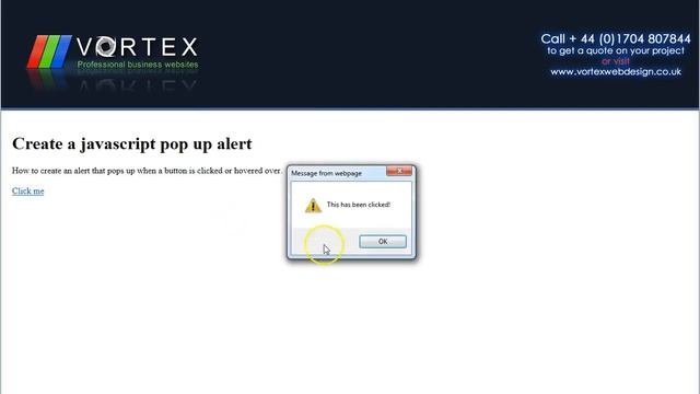 How to create a javascript pop up message or alert - Tutorial