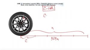 №1106. Автомобиль прошел 989 м. Найдите диаметр колеса автомобиля, если известно, что оно сделало