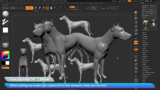 #AskZBrush: “When editing my model I get copies of it in the viewport. How can I fix this?”
