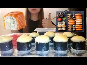 MUKBANG | ОПЯТЬ РОЛЛЫ/СУШИ | SUSHI/ROLLS | не ASMR