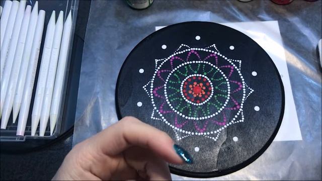 How To Paint Dot Mandalas - Step by step painting using stencil - 129 смотреть онлайн