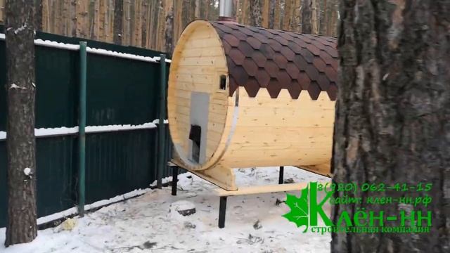 Баня бочка 6 метров под ключ в Тонкино смотреть онлайн