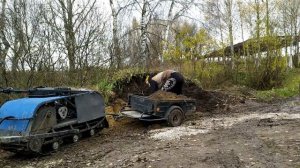 Мотобуксировщик с колёсным модулем в быту.