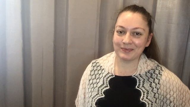 Ажурный шарф - палантин спицами.
