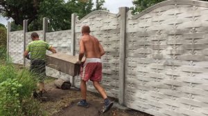 Установка Бетонного Забора Своими Руками! (#Стройка Руками)