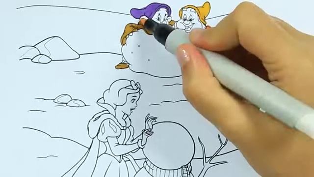 рождество раскраска - Белоснежка - Pаскраски для детей - как рисовать - книжка-раскраска смотреть онлайн