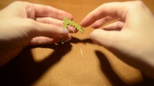 Листик из бисера. Бисероплетение. Мастер класс