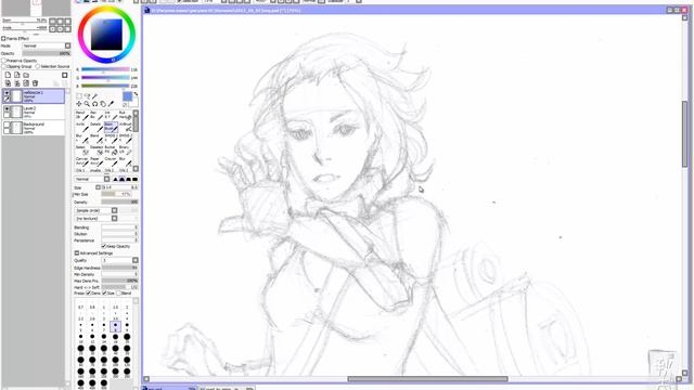 Рисование в стиле аниме в Paint tool sai - 1часть