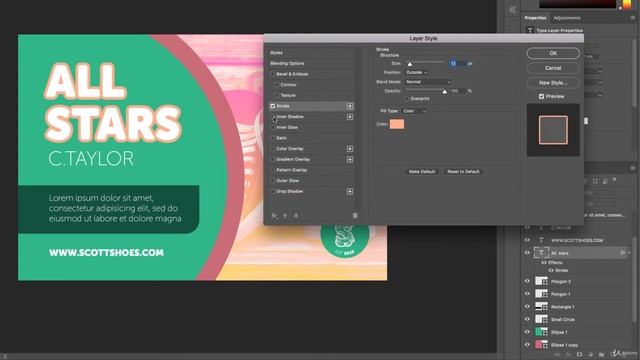 How to add a line around the outside of type in Photoshop || add outline to text tutorial смотреть онлайн
