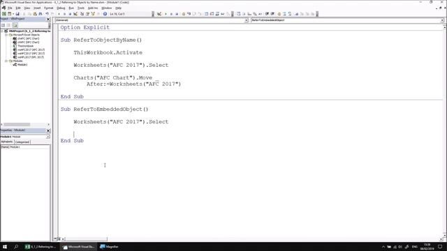 Excel VBA Online Course - 6.1.2 Referring to Objects by Name смотреть онлайн