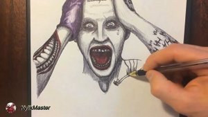 KylikMaster: Джокер; рисую ручкой; Отряд Самоубийц; I draw with a pen; Joker; Detachment of Suicide