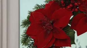 Glitter Velvet Hydrangea or Poinsettia Wreath on QVC