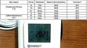 Программируемый терморегулятор для теплого пола Energy TK 08. Обзор и настройка терморегулятора.