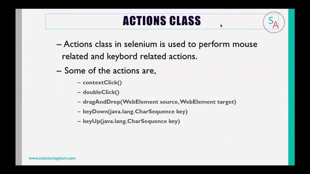 Selenium Tutorials - Working with Mouse and keyboard Actions using action class