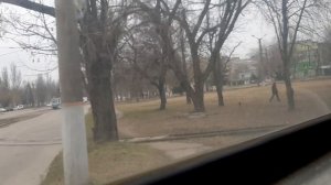 Поездка мрачным холодным утром на трамвае до кольца Косиора, г. Кривой Рог 06.03.2023