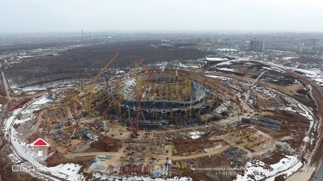 Аэросъемка строительства стадиона "Самара Арена"/"Космос Арена" смотреть онлайн