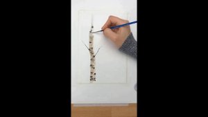 Как нарисовать берёзу акварелью (How to paint a birch in watercolor)