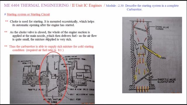 Starting Cicuit in Complete Carburetor - M2.30 - Thermal Engineering in Tamil смотреть онлайн