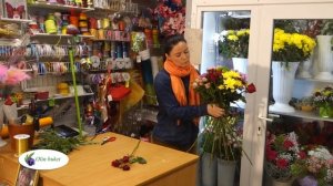 Букет из Хризантем и Роз. Как Сделать Букет из Роз и Хризантем. Olinbuket. Мастер Класс Выпуск 6.