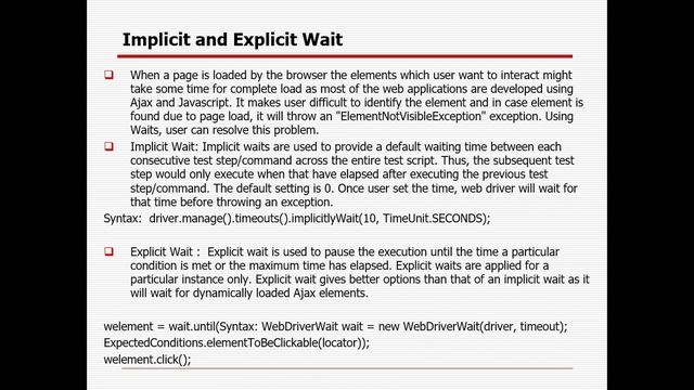Selenium WebDriver with Java – June 2022 Batch - Online Training Session 7 смотреть онлайн