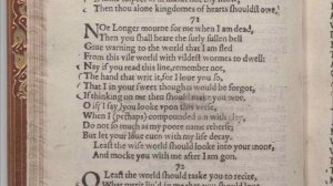 Shakespeare's Sonnet #71 "No longer mourn for me when I am dead"