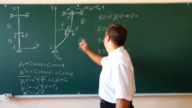Сопротивление материалов. W-06 (устойчивость, точный метод, сложное закрепление стойки).