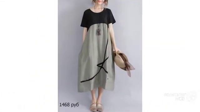 Женская одежда больших размеров из Banggood - Просторное платье с принтом смотреть онлайн