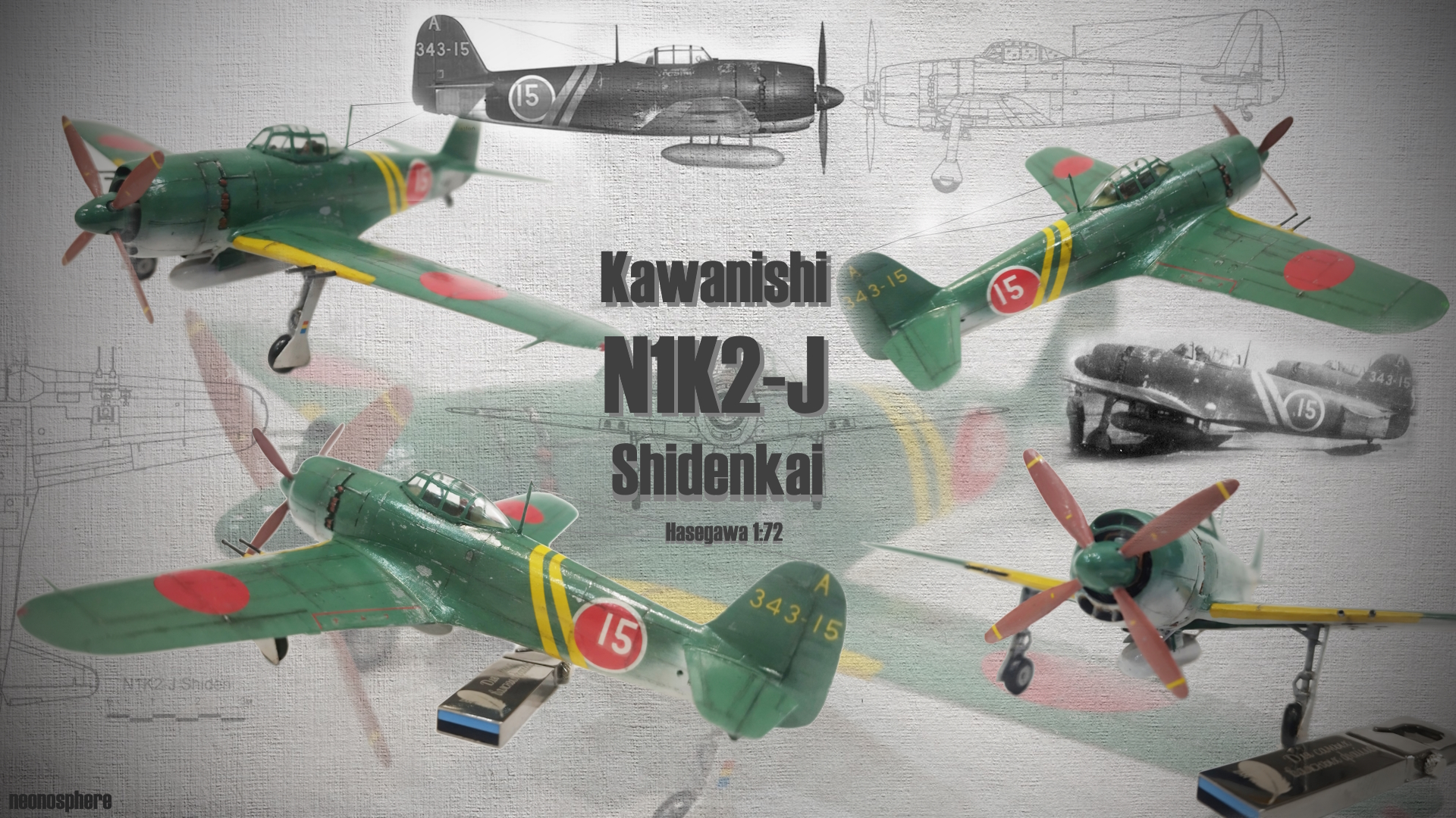 N1K2-J Shidenkai Сборная модель от Hasegawa в масштабе 1/72 смотреть онлайн