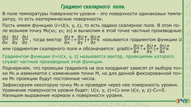 Скалярное поле. (Теория поля - урок 1)
