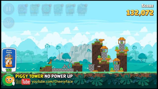 CheesyFace Walkthrough Level 103 Piggy Tower NO POWER UP Angry Birds Friends смотреть онлайн