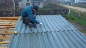 ШИФЕР НА ОДНОСКАТНОЙ КРЫШЕ TINY HOUSE
