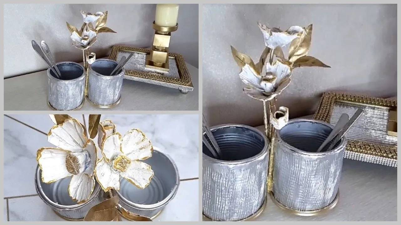 Органайзер из консервных банок. Декор из того что под руками _ DIY Home Useful Ideas смотреть онлайн