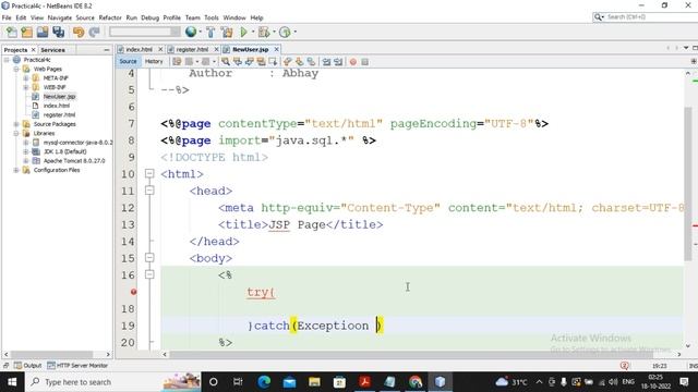 TYBSC IT Sem 5 Enterprise Java  Practical 4 -C (Part 1) | Create a registration and login JSP .....