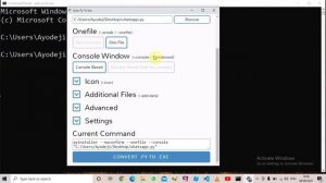 auto-py-to-exe module | Convert py to exe