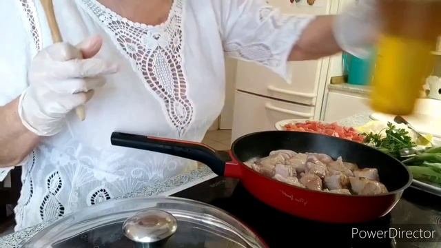 3 июля 2021 г.СТРУЧКОВАЯ ФАСОЛЬ С МЯСОМ  ПО ГРЕЧЕСКИ