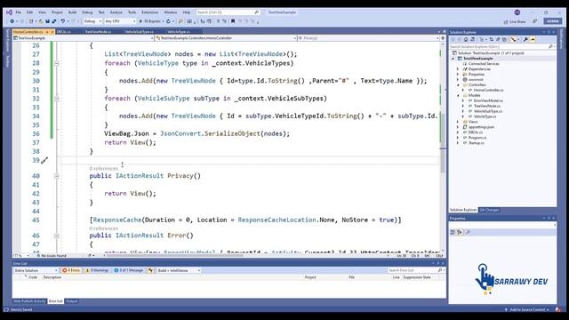 ASP.NET Core -   Bind Populate jsTree TreeView from Database | asp.net core treeview example