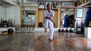 Goju Ryu karate-do. Sensei Aleksandr Grib. Okinawa, Honbu Dojo Goju Ryu. Kata Sanseru.